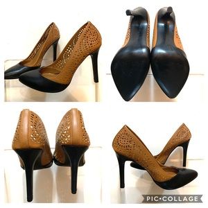 BCBG Perforated pumps, Black and Tan, size 8.5 b